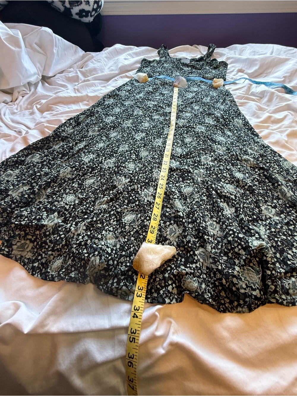 Vintage 90s Rabbit Rabbit Rabbit Designs Floral Maxi Dress - Picture 8 of 10